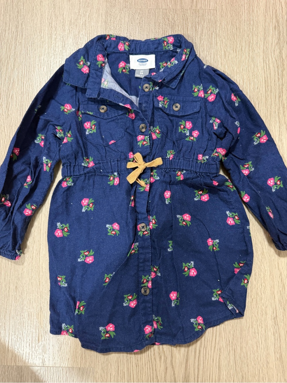 Old Navy Blue Floral Button-Up Dress